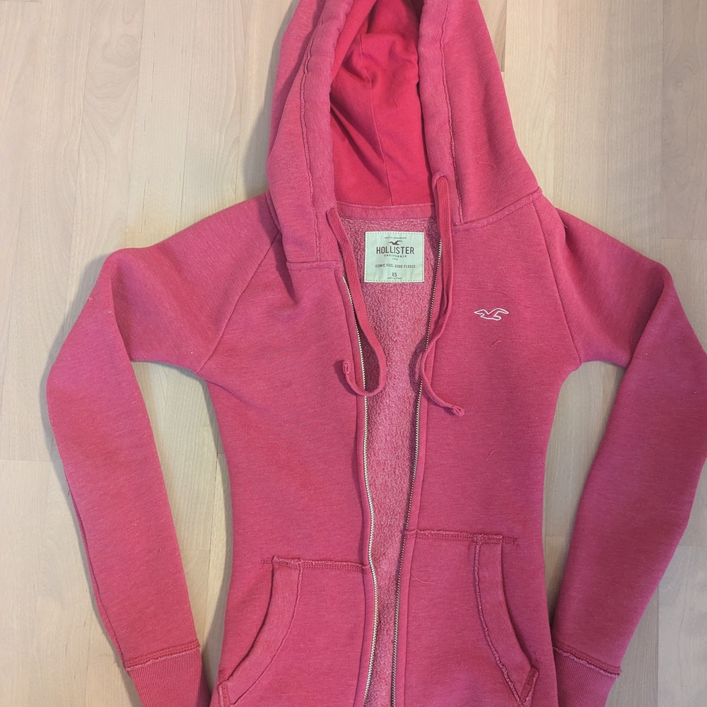 Hollister Pink Zip-Up Hoodie